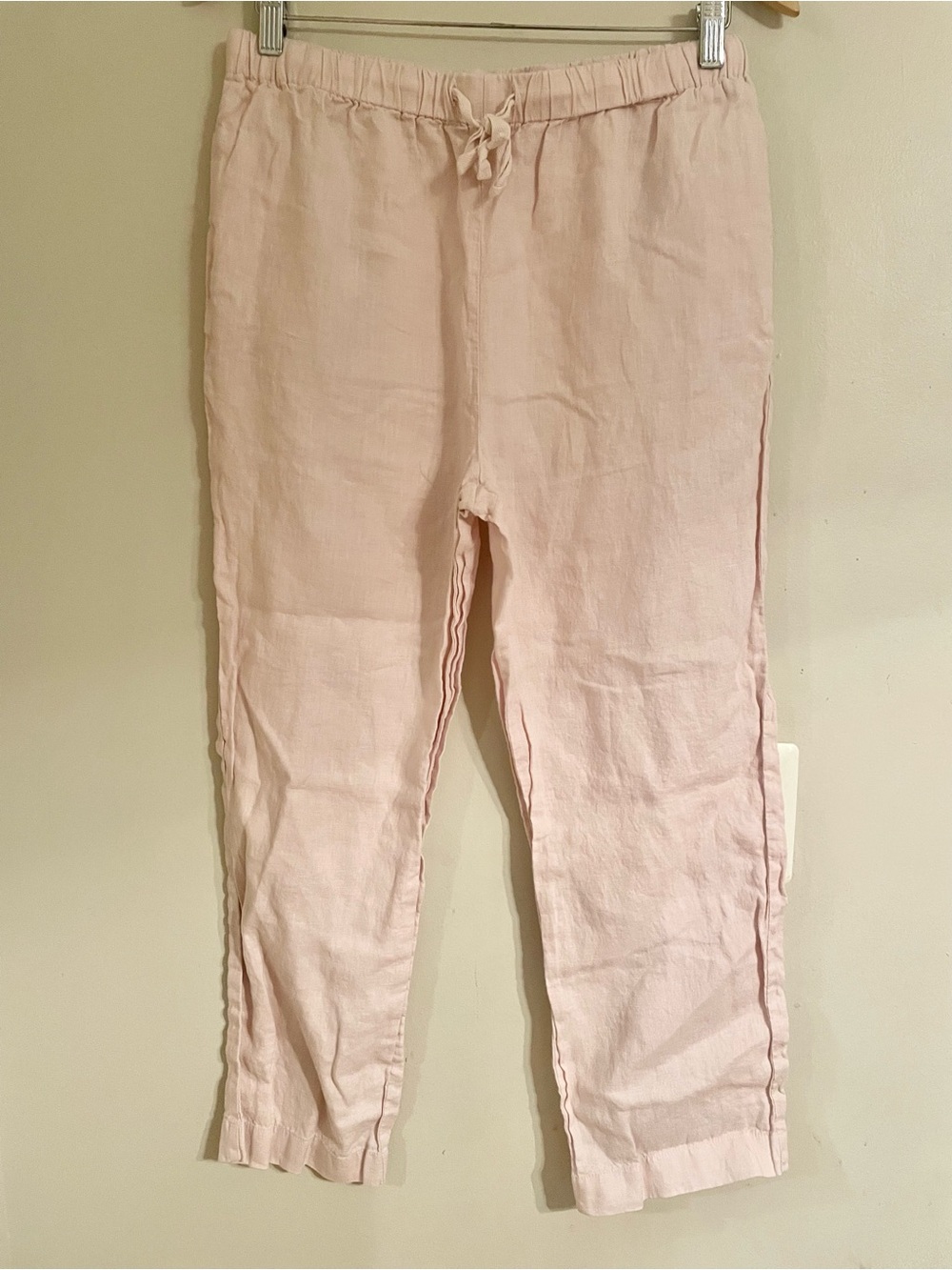 Quince Blush Pink 100% European Linen Pants Sz Medium- EUC